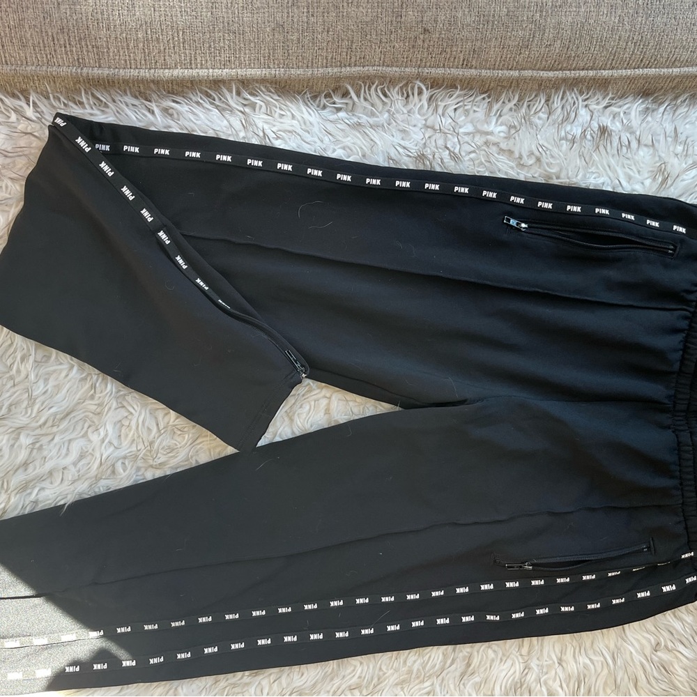 Black PINK Joggers with Logo Trim
